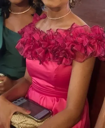 VESTIDO DE FESTA ROSA PINK - tamanho P