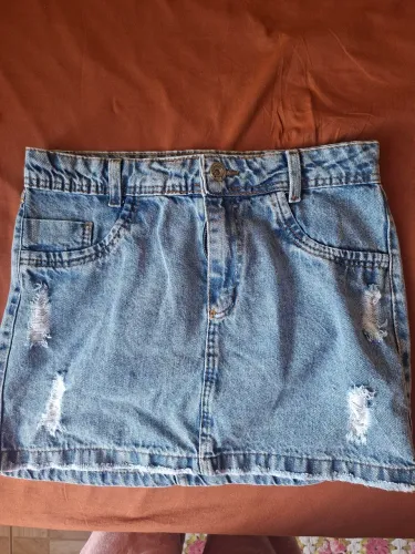 saia jeans azul