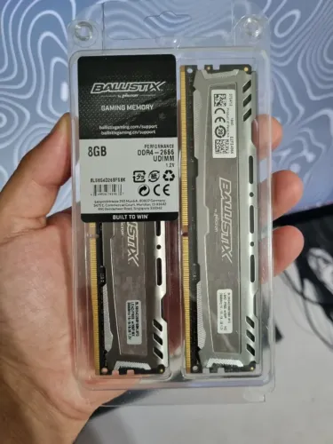 Kit Memoria RAM 16GB DDR4 2x8GB 2666MHz Crucial Ballistix Sport Testada