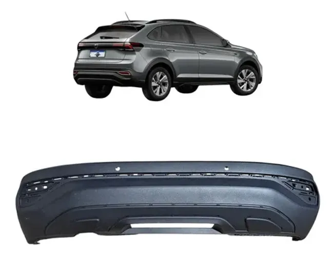 Spoiler Parachoque Traseiro Texturizado Vw Nivus 2019 A 2024