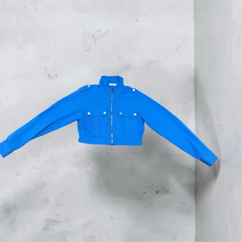 Jaqueta cropped Miya azul P