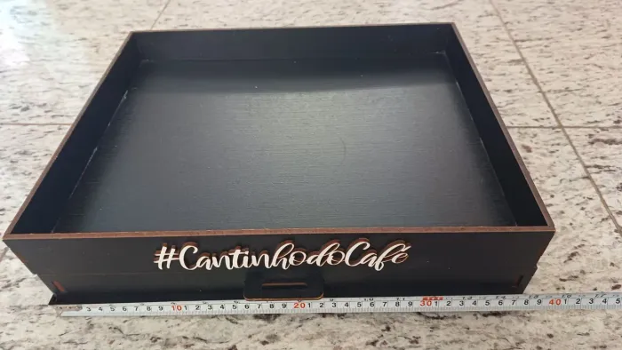 Bandeja Cantinho Do Café Gaveta Embutida Porta 24 Capsulas Dolce Gusto Preta