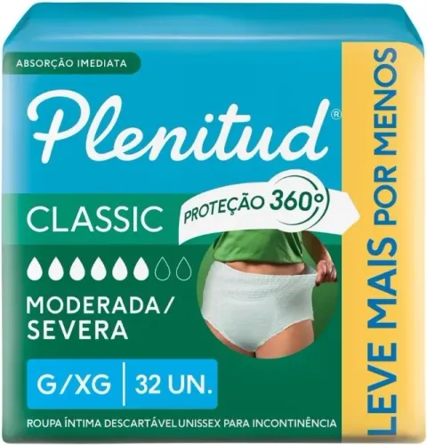 Roupa Íntima Plenitud Classic para Incontinência G/XG-32 un