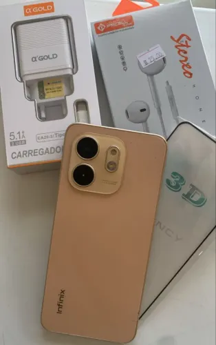 Infinix Smart 9 com carregador, fone com fio e película de vidro