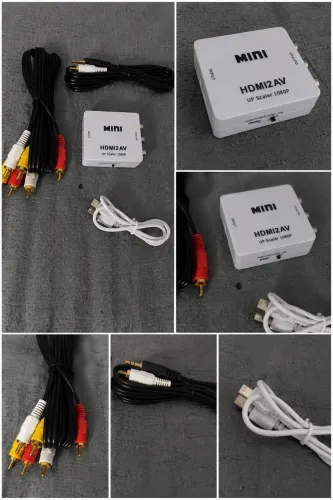 KIT CONVERSOR DE VÍDEO HD 1080P + 2 CABOS DE ÁUDIO/VÍDEO | NOVOS
