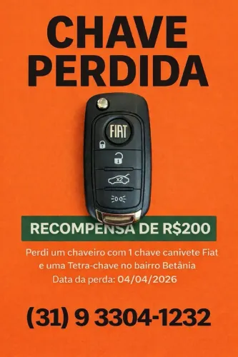 Chave perdida no bairro Betânia 