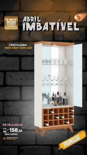 Cristaleira Com Adega E Led