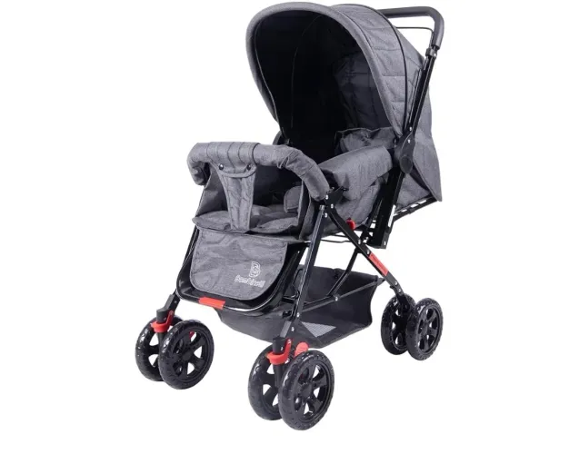 Carrinho de bebê passeio tipo berço multifuncional (preto) mescla Bambinelli