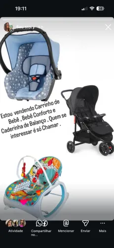 Carrinho De Bebê, Bebê Conforto e Cadeirinha de Balanço