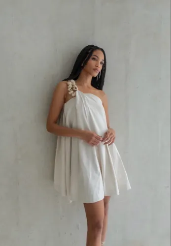 Vestido Tissé Tupi Curto PP, Cru