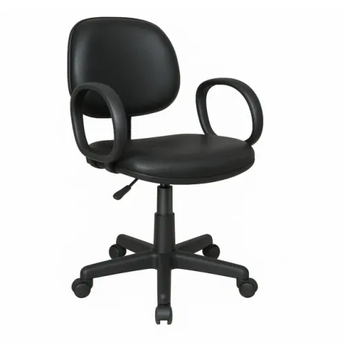 Cadeira Executiva Giratória Com Braços Corino Preto Ergonômica Confortável 31001