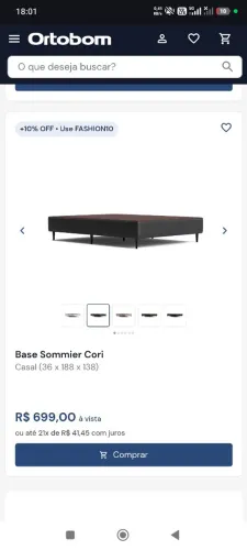 Base cama box casal ORTOBOM 