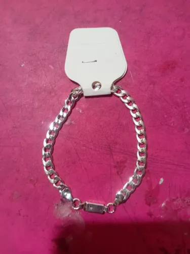 Pulseira masculina de 6mm prateada*nova*!