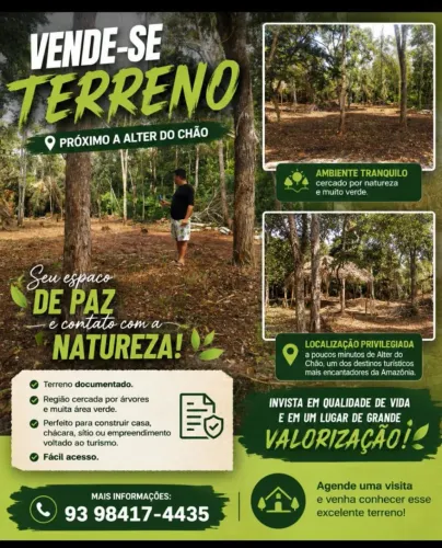 Vendo terreno nas proximidades de alter do chão, bairro Flamengo comunidade do Carnaval