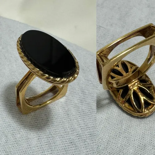 ANEL OURO 18K c/ PEDRA OVAL- 9,3 G- ESTILO H STERN
