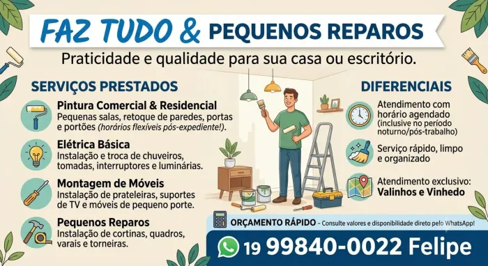 Prestador de serviços - FAZ TUDO & PEQUENOS REPAROS