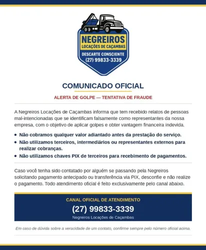 Aluguel Caçamba de Entulho Negreiros, DISK ENTULHOS (NAO COBRAMOS ADIANTADO)