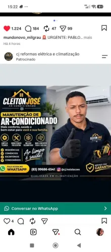 Instalação e manutenção de ar condicionado