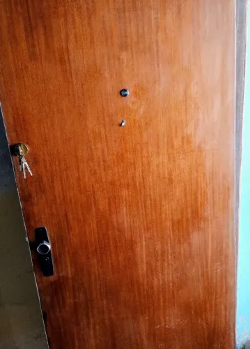 Porta Madeira Maciça Olho Mágico Treta chave com 3 copias