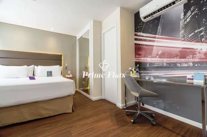 Flat mobiliado no Mercure Vila Olimpia disponível para venda, com 25m², com 1 quarto e 1 v