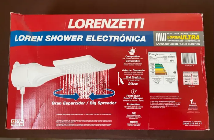 Chuveiro loren shower 220v 7500w