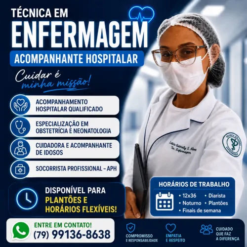 Técnica de enfermagem e cuidadora.
