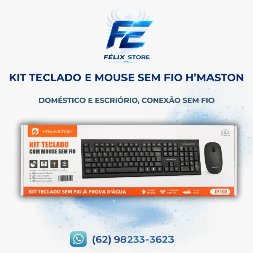 Kit Teclado E Mouse Sem Fio H'maston Jp103 Abnt2 Silencioso