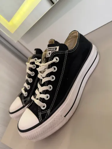 Chuck Taylor All Star Lift Canvas Cano Baixo Preto