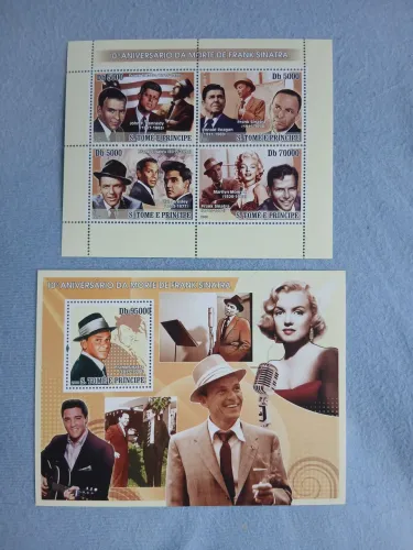 Lote de selos personalidades e música- Frank Sinatra 