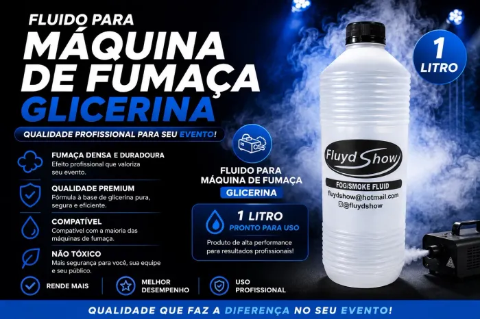 Líquido fluido para máquina de fumaça 1 litro