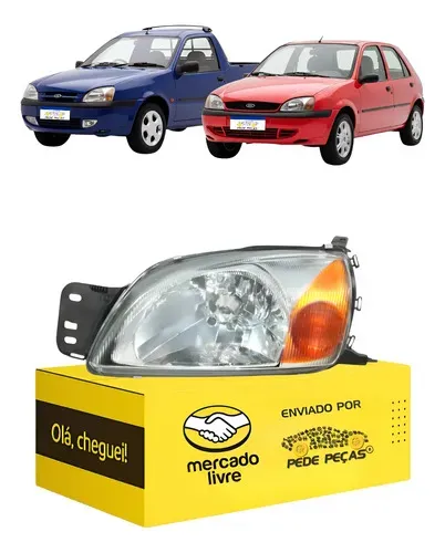 Farol Ford Fiesta Courier 2000 01 02 03 A 10 11 12 2013 Le Esquerdo/motorista