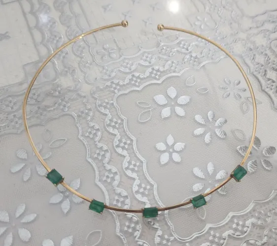 Colar Ouro 18K esmeraldas