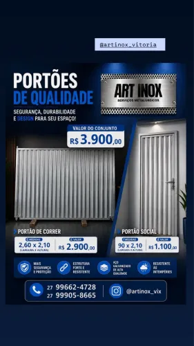 Portão de garagem e portão social