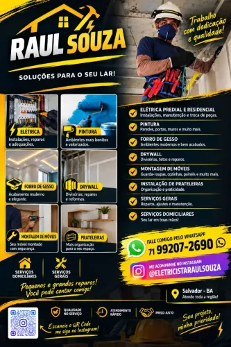 Serviço gerais eletricista/ pintor/ montador/drywall
