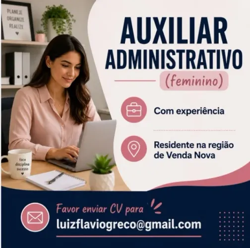 Auxiliar Administrativo (feminino) com experiência
