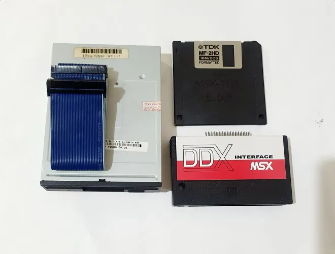 DDX INTERFACE MSX DE DISQUETE COMPLETA +DRIVE CABO DISCO P/ COMPUTADOR MSX ZERADA PERFEITA