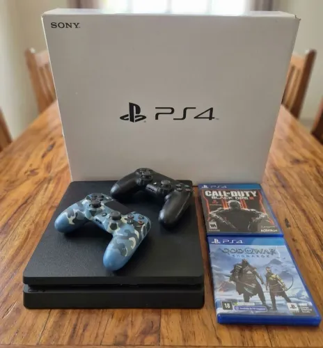 Ps4 Slim 1TB 2 Controles 2 Jogos