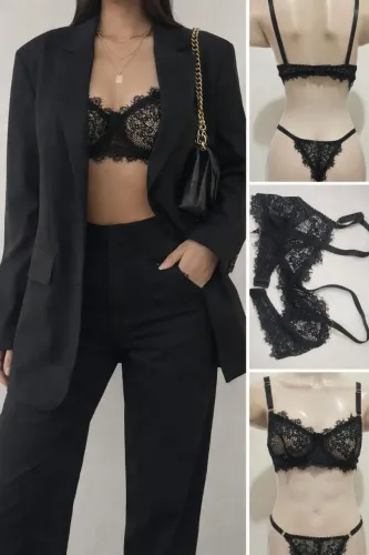 Conjunto de lingerie sem bojo 