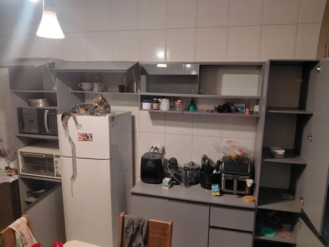 ARMARIO MODULAR COZINHA COMPLETO CINZA