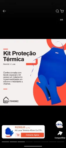 Avental e mão térmica