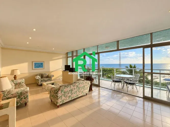 Apartamento frente mar, vista mar com 3 quartos, 1 vaga à venda em Pitangueiras, Guarujá.