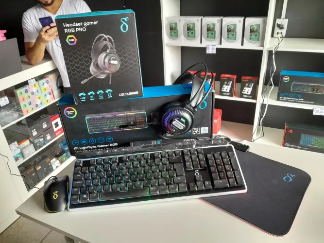 Kit gamer teclado mouse mousepad e headset gamer