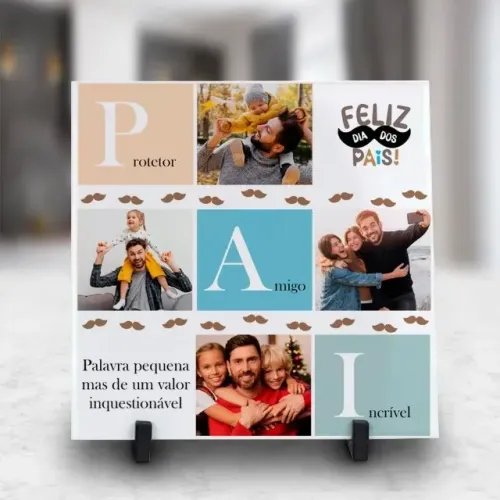 Quadro com fotos personalizado dia dos pais
