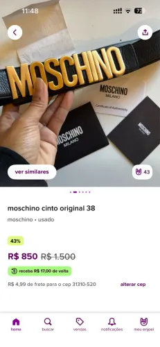 Cinto moschino original 