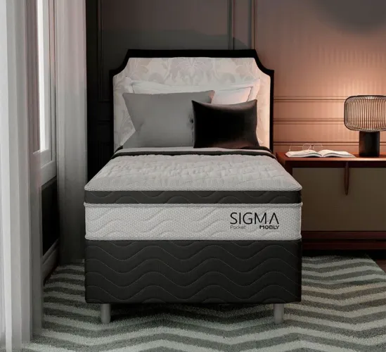 Cama box solteiro, seminova
