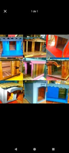 Casas para cães em madeira maciça 