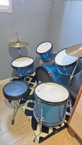 Bateria Infantil Premium Dx45j Azul Completa