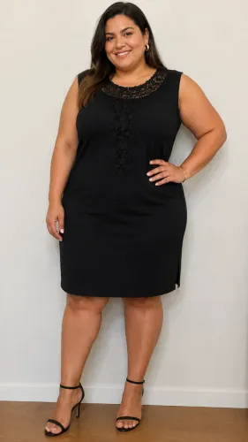 vestido feminino preto social plus size