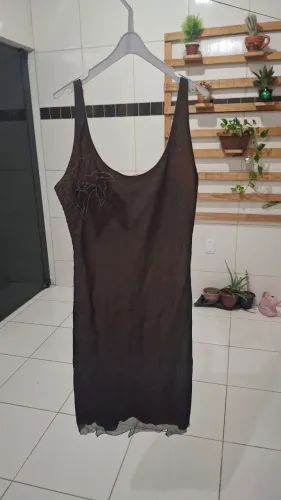 Vestido curto marrom