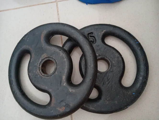 Anilhas de 5 kilos de ferro fundido 